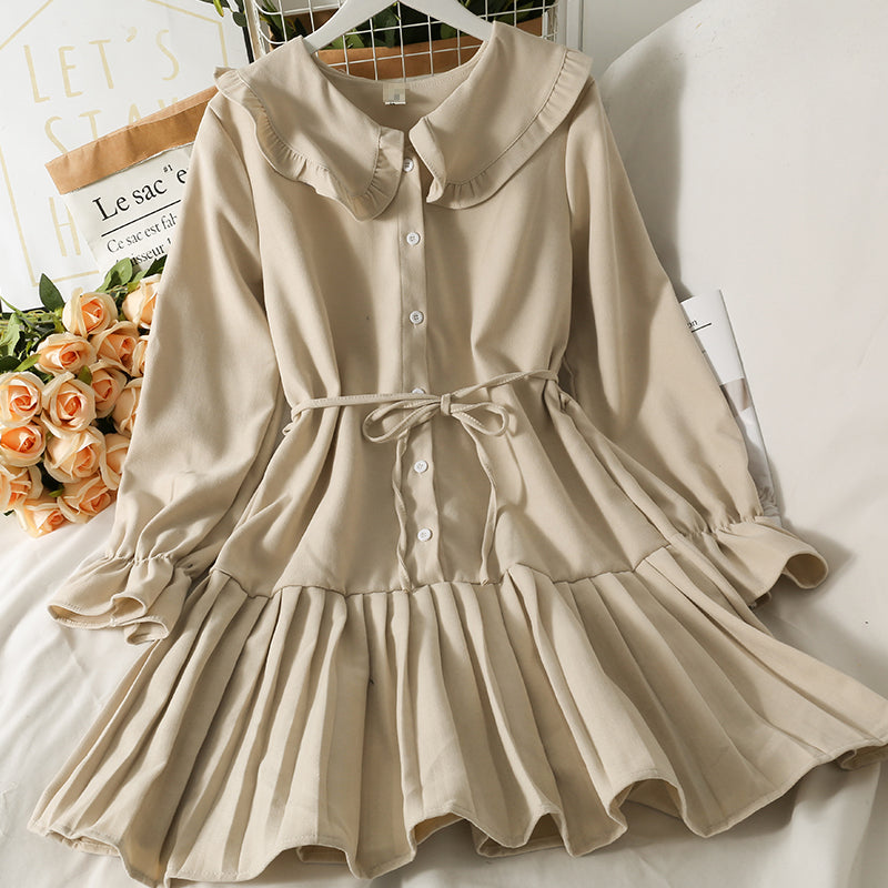 Robe trapèze à manches longues et à la mode RF0193