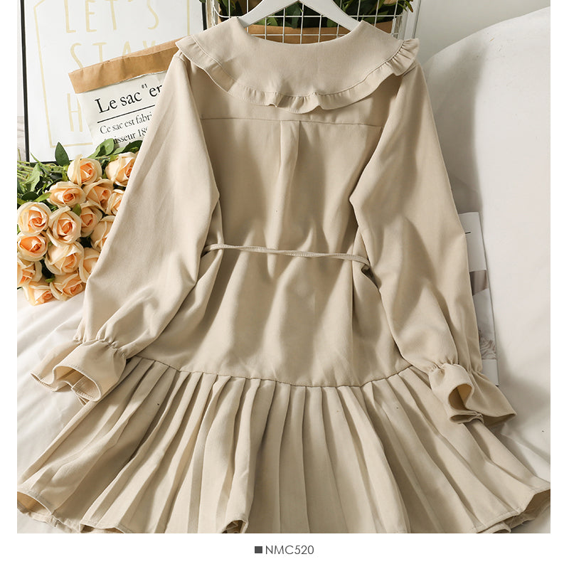 Robe trapèze à manches longues et à la mode RF0193