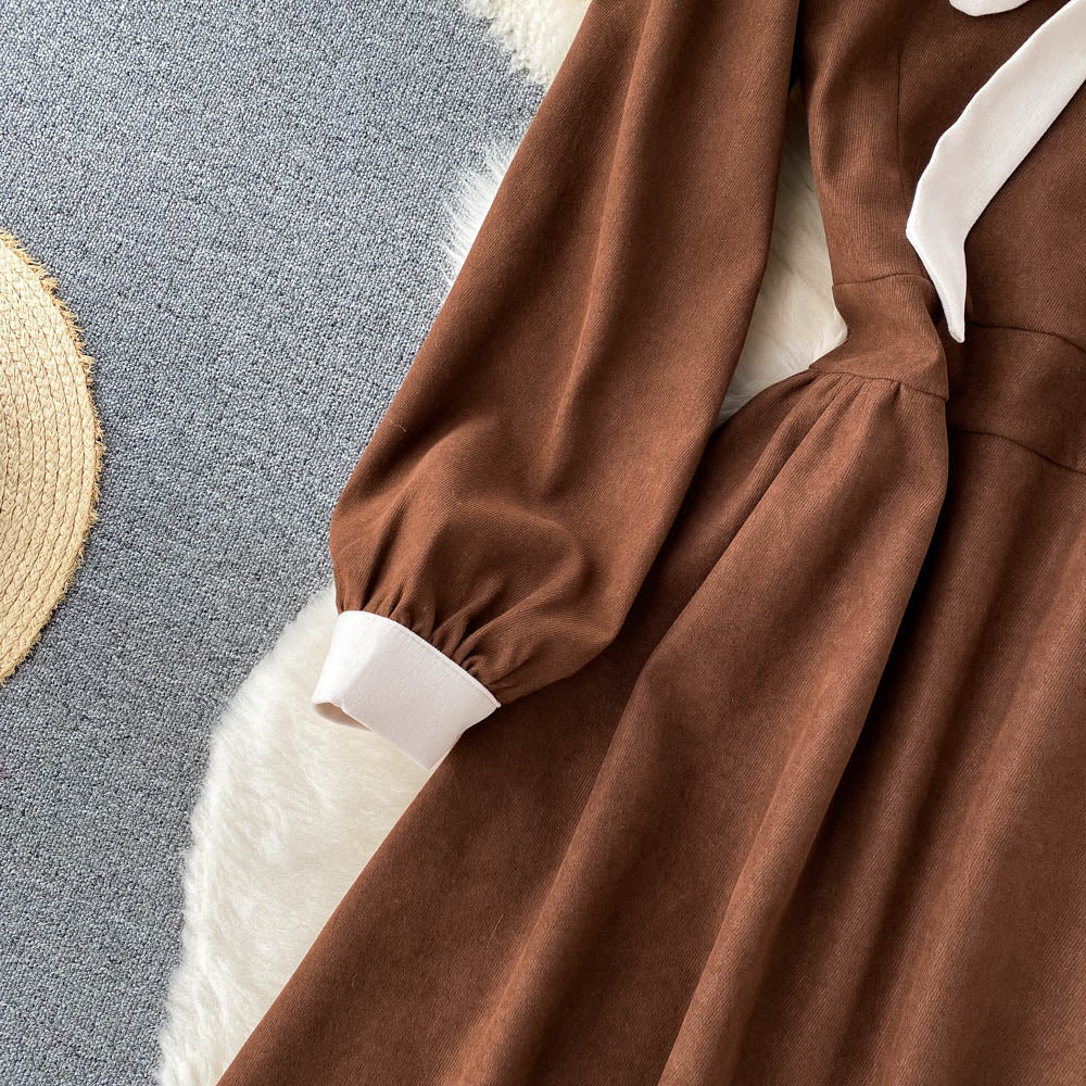 Jolie robe à manches longues avec nœud papillon RF0192