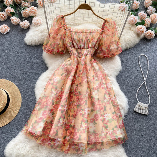 Süßes A-Linien-Blumenkleid, modisches Mädchenkleid, RF0061