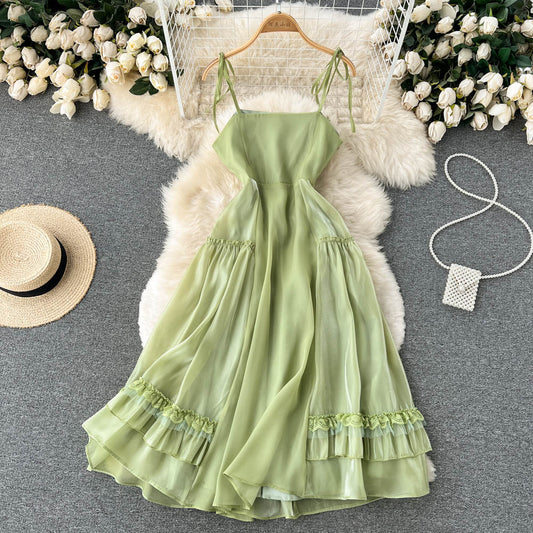 Süßes Tüll-Spitzen-Kurzkleid Modekleid RF0055
