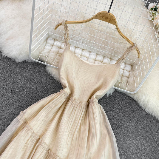 Champagner A-Linie Kurzes Kleid Modekleid RF0050
