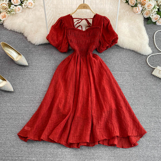 Süßes A-Linien-Kurzkleid, modisches Mädchenkleid, RF0049
