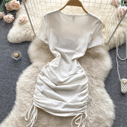 Einfaches Kleid mit Kordelzug RF0039