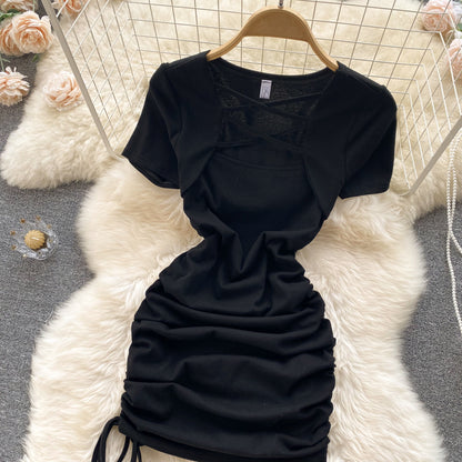 Einfaches Kleid mit Kordelzug RF0039