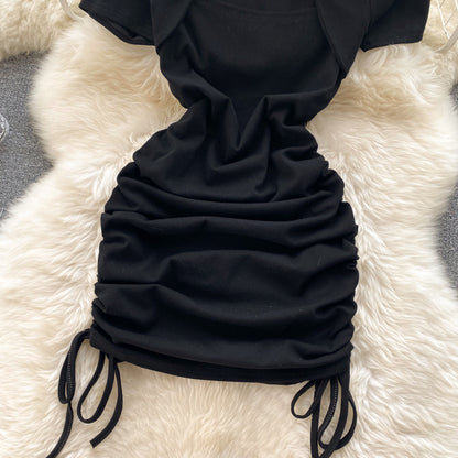 Einfaches Kleid mit Kordelzug RF0039