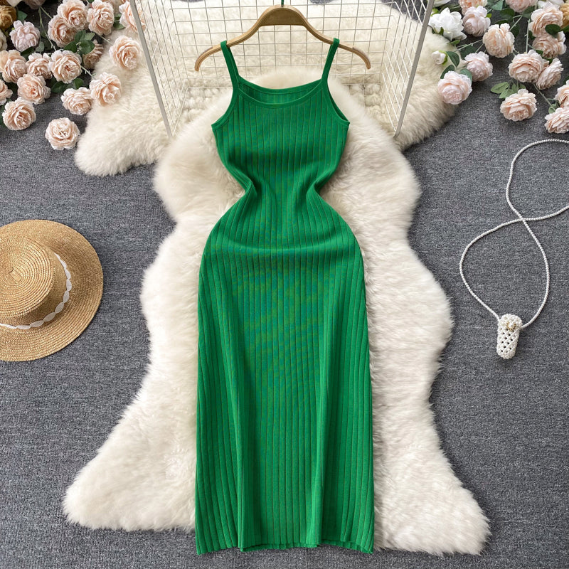 Einfaches Spaghettiträgerkleid RF0037
