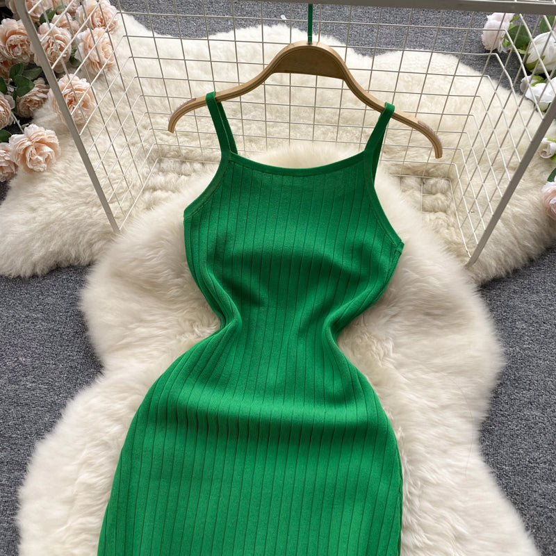 Einfaches Spaghettiträgerkleid RF0037
