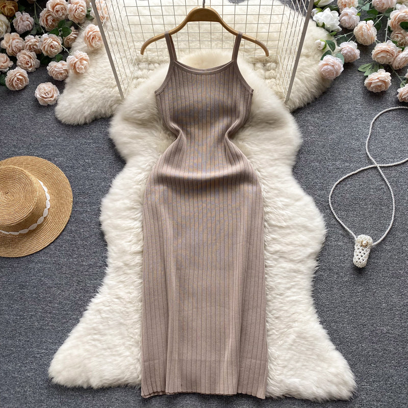 Einfaches Spaghettiträgerkleid RF0037