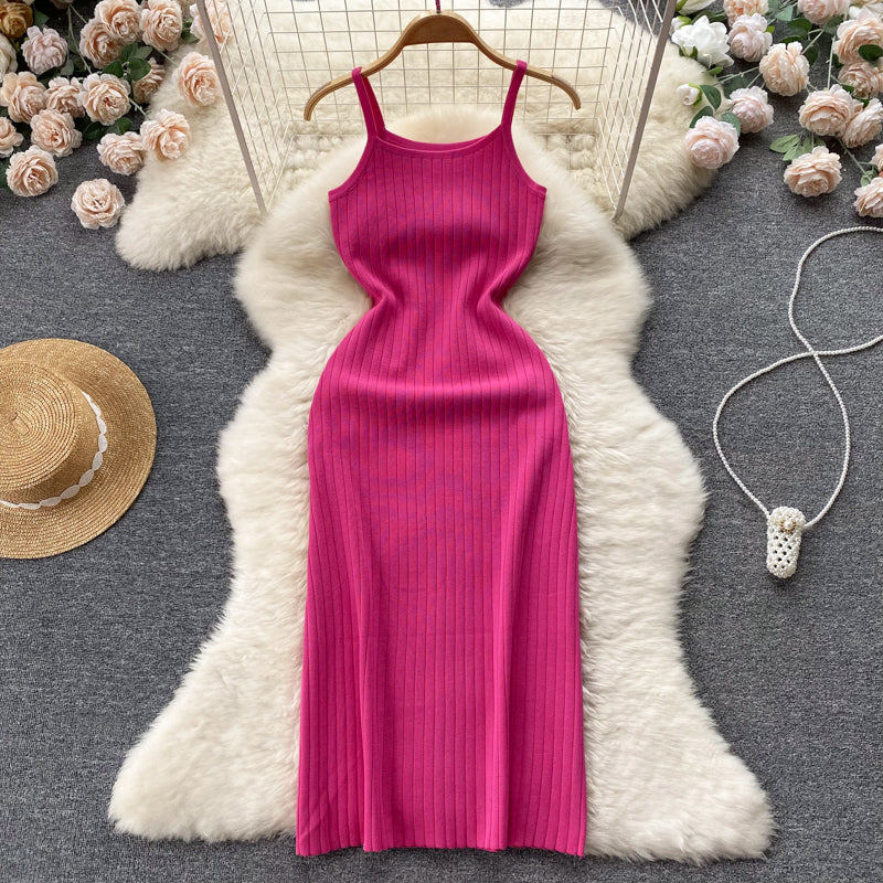 Einfaches Spaghettiträgerkleid RF0037
