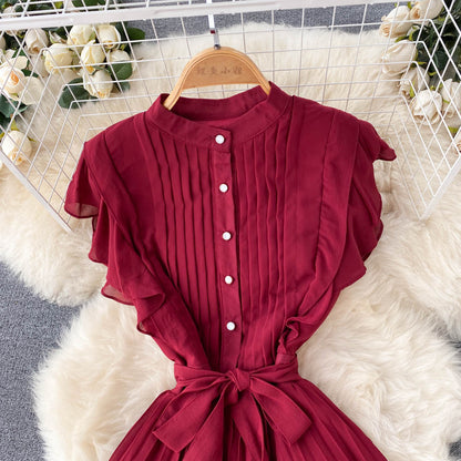 Elegantes Chiffon A-Linien-Kleid Modekleid RF0032