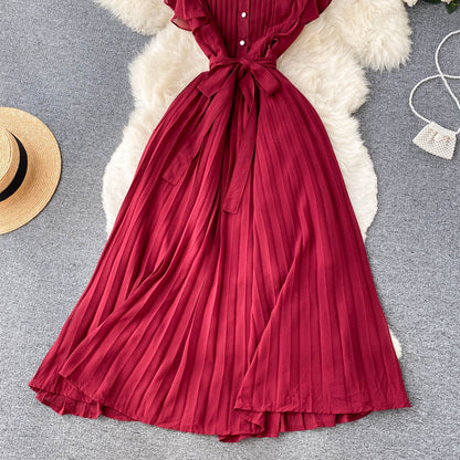 Elegantes Chiffon A-Linien-Kleid Modekleid RF0032
