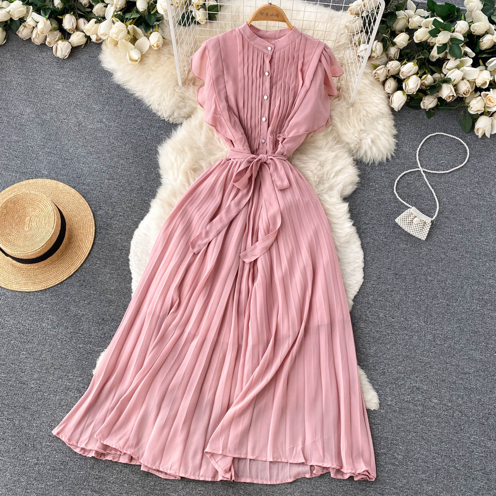 Elegantes Chiffon A-Linien-Kleid Modekleid RF0032