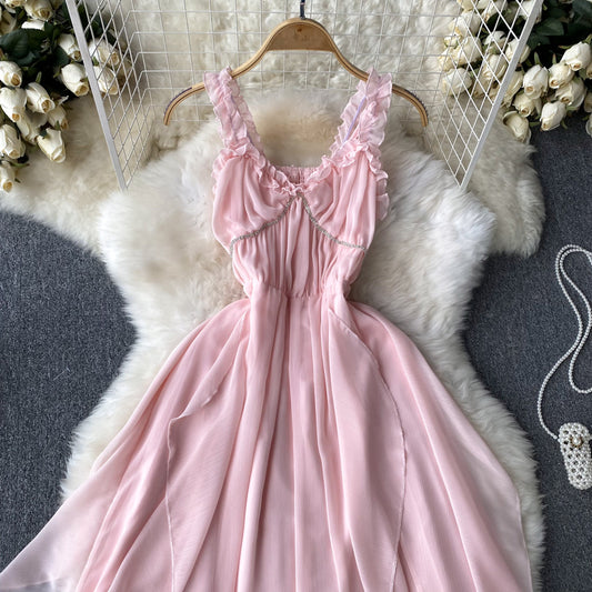 Rosa A-Linien-Modekleid RF0012