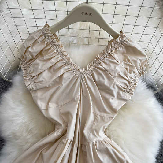 Süßes V-Ausschnitt Kleid, Modekleid RF0007