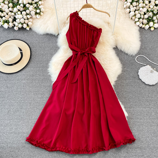 Süßes A-Linie One-Shoulder Fashion Kleid RF0005