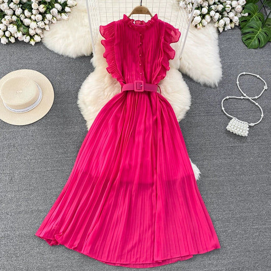 A-Linie Chiffon Langes Modekleid RF0003