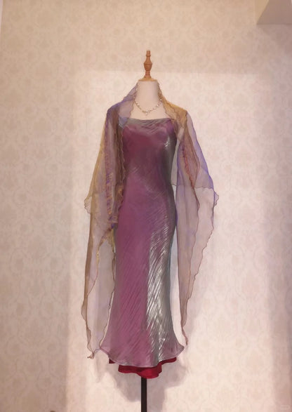 Vintage Mermaid High Neck 1950s With Cape Event Birthday Dress Sleeveless Evening Prom Formal Dresses RB3213
