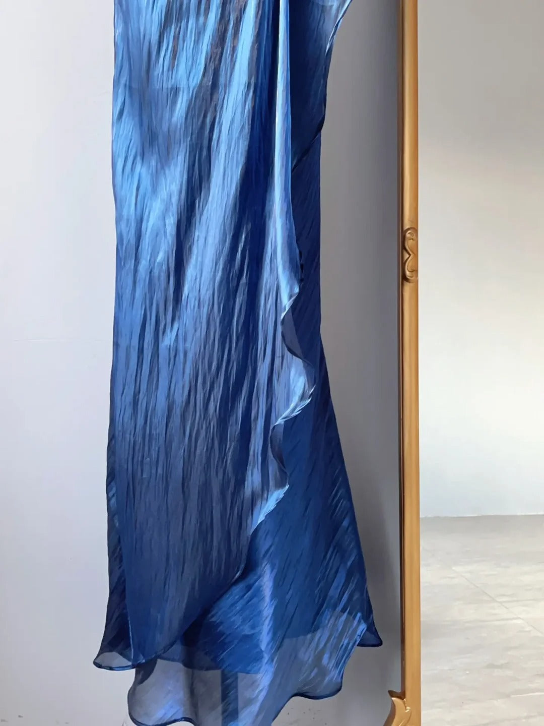 Vintage Mermaid Spaghetti Strap Royal Blue 1950s Event Birthday Dress Long Evening Prom Formal Dresses RB3215
