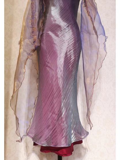 Vintage Mermaid High Neck 1950s With Cape Event Birthday Dress Sleeveless Evening Prom Formal Dresses RB3213