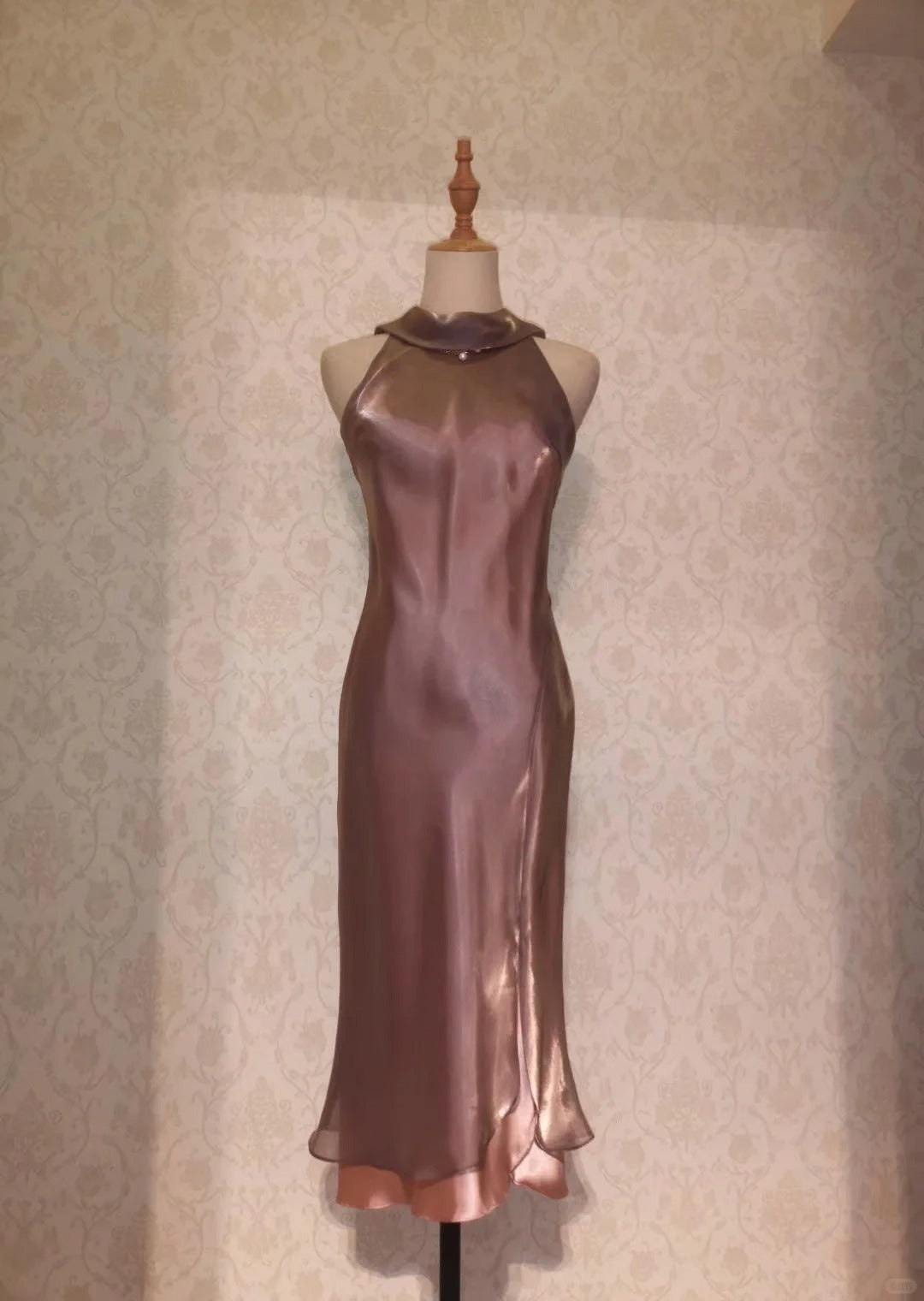 Vintage Mermaid High Neck 1950s Event Birthday Dress Sleeveless Evening Prom Formal Dresses RB3209