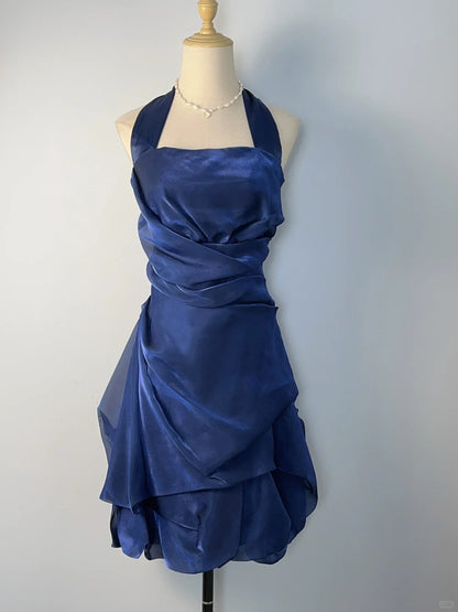 Delicate Sheath Halter Sparkle Special Princess Short Knee Length Homecoming Dresses with Ruffles RB3895