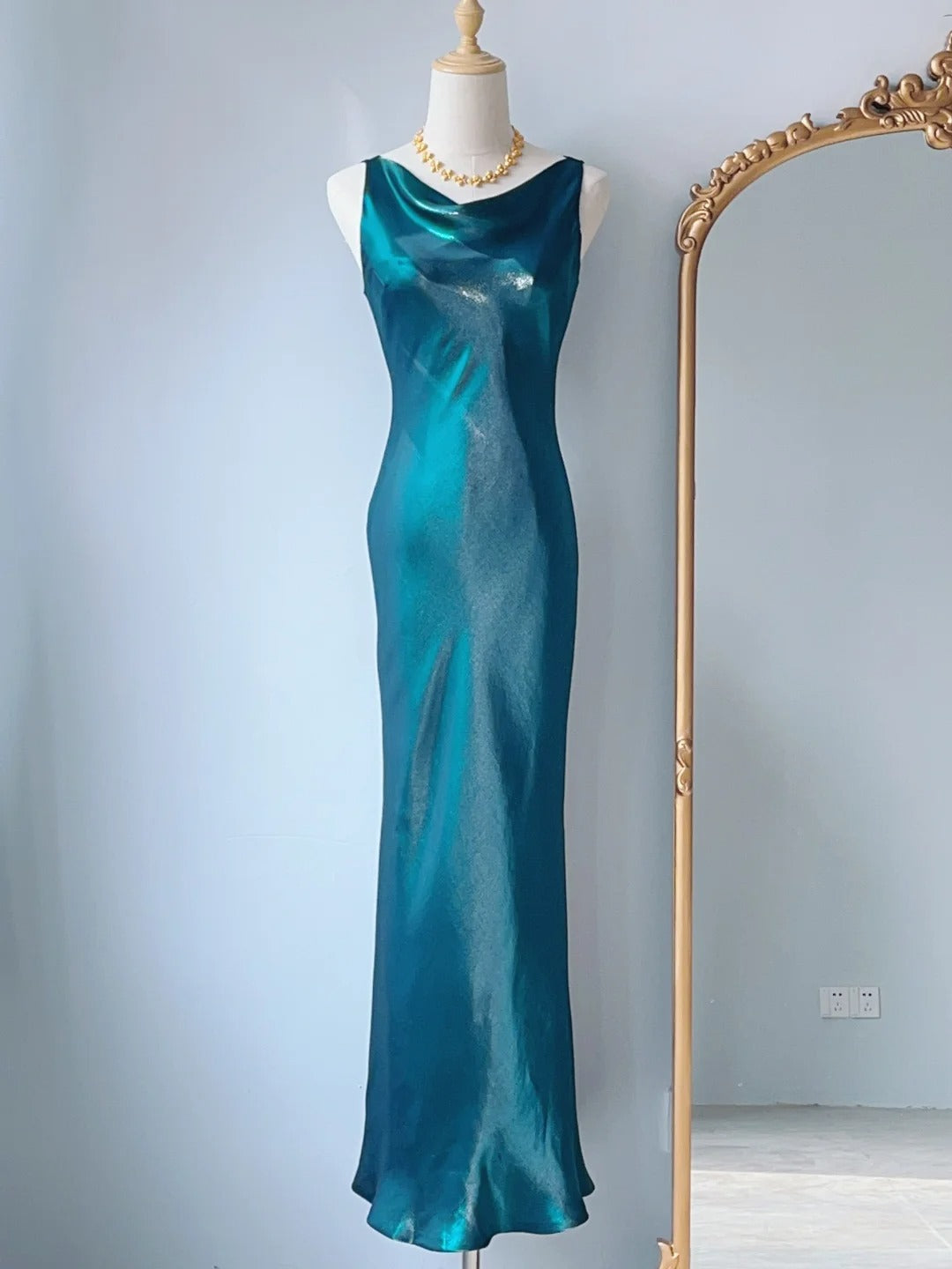Robes de bal vintage fourreau drapé col années 80 sans manches longue robe de soirée formelle RB3228