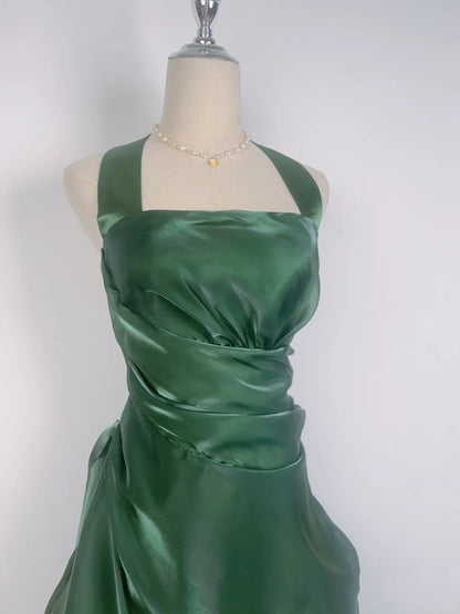 Ball Gown Halter Sleeveless Green 16th Birthday Dress Short Homecoming Dresses N4757