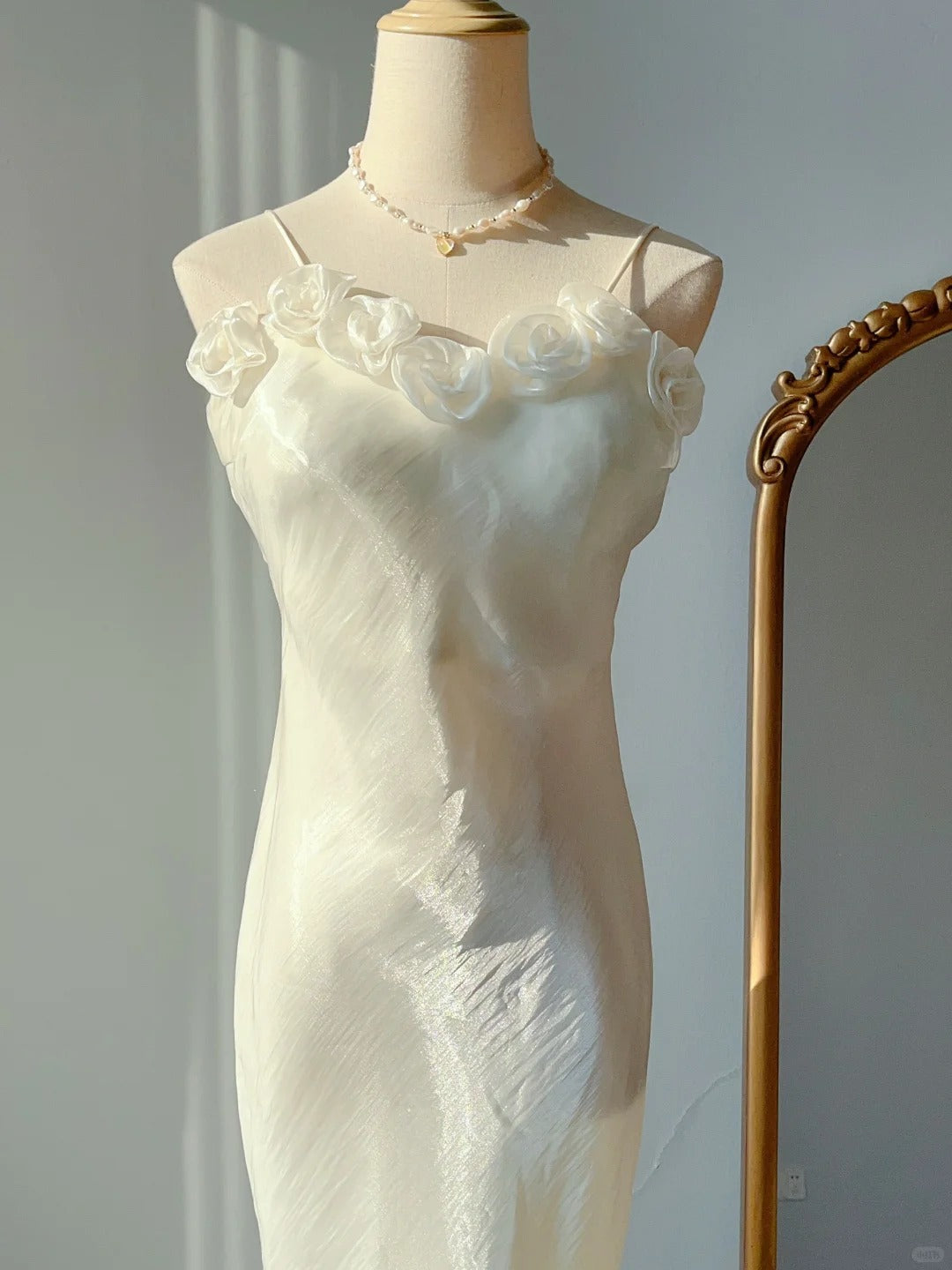 Vintage Prom Dresses 90s Mermaid Spaghetti Straps White With Flowers Sleeveless Floor Length Formal Outfits RB4256