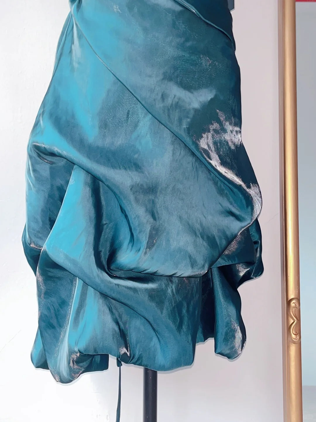 Vintage Ball Gown Spaghetti Straps Teal Blue Grad 8th Mini Dress Aesthetic Look Short Homecoming Dresses RB4263