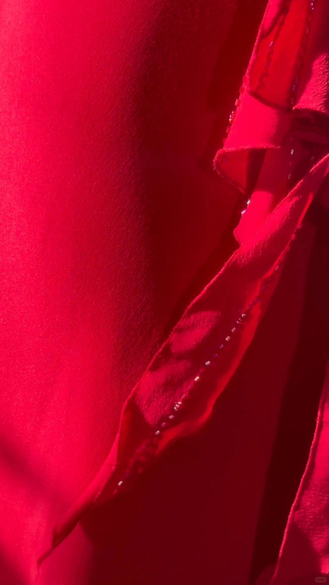 Charmantes Robes de bal Sirène Bretelles fines Chiffon rouge Tenues de soirée mi-longues N3580