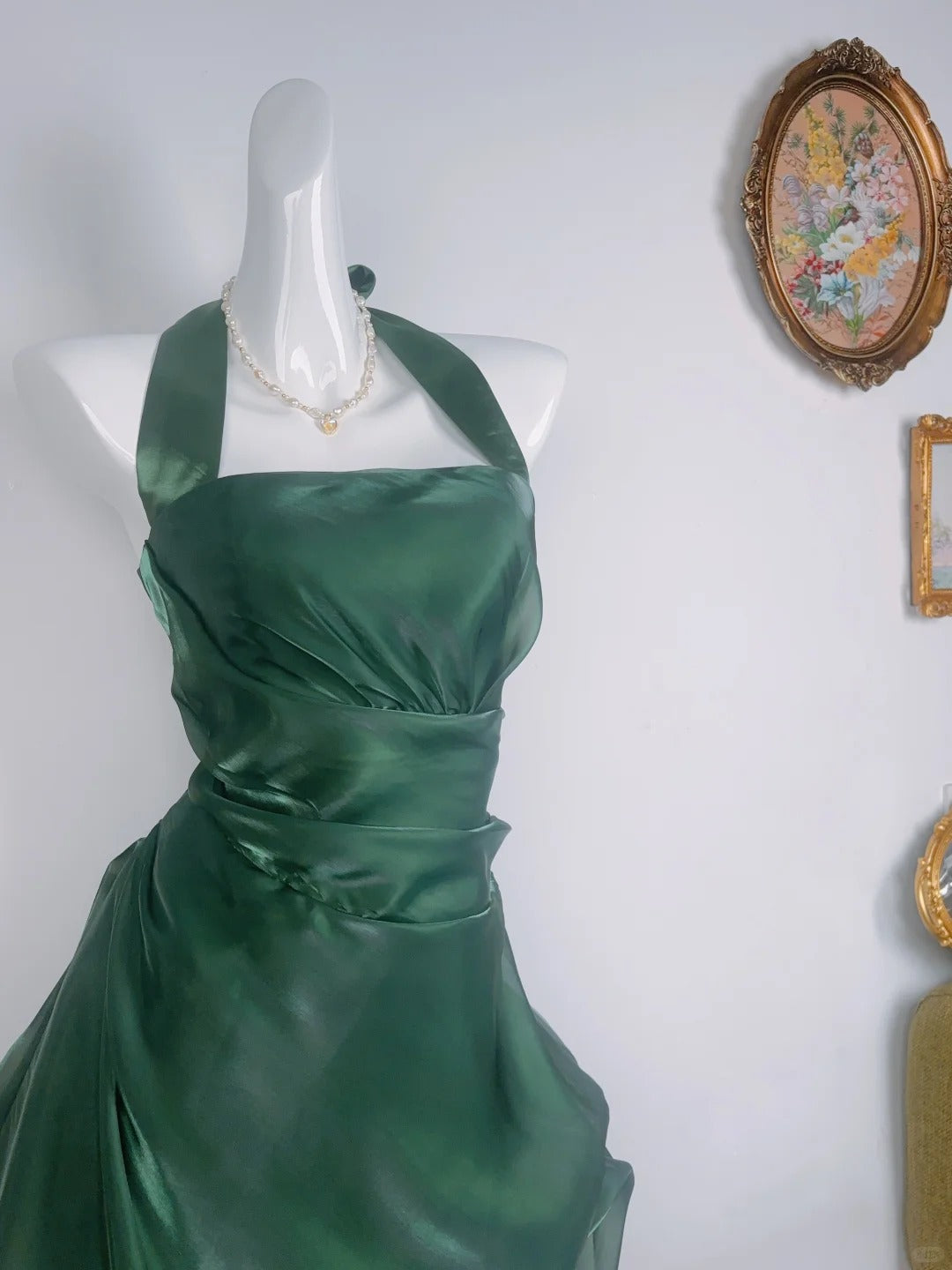 Ball Gown Halter Sleeveless Green 16th Birthday Dress Short Homecoming Dresses N4757
